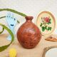 Vase , terracotta soliflore made in greece - vintage