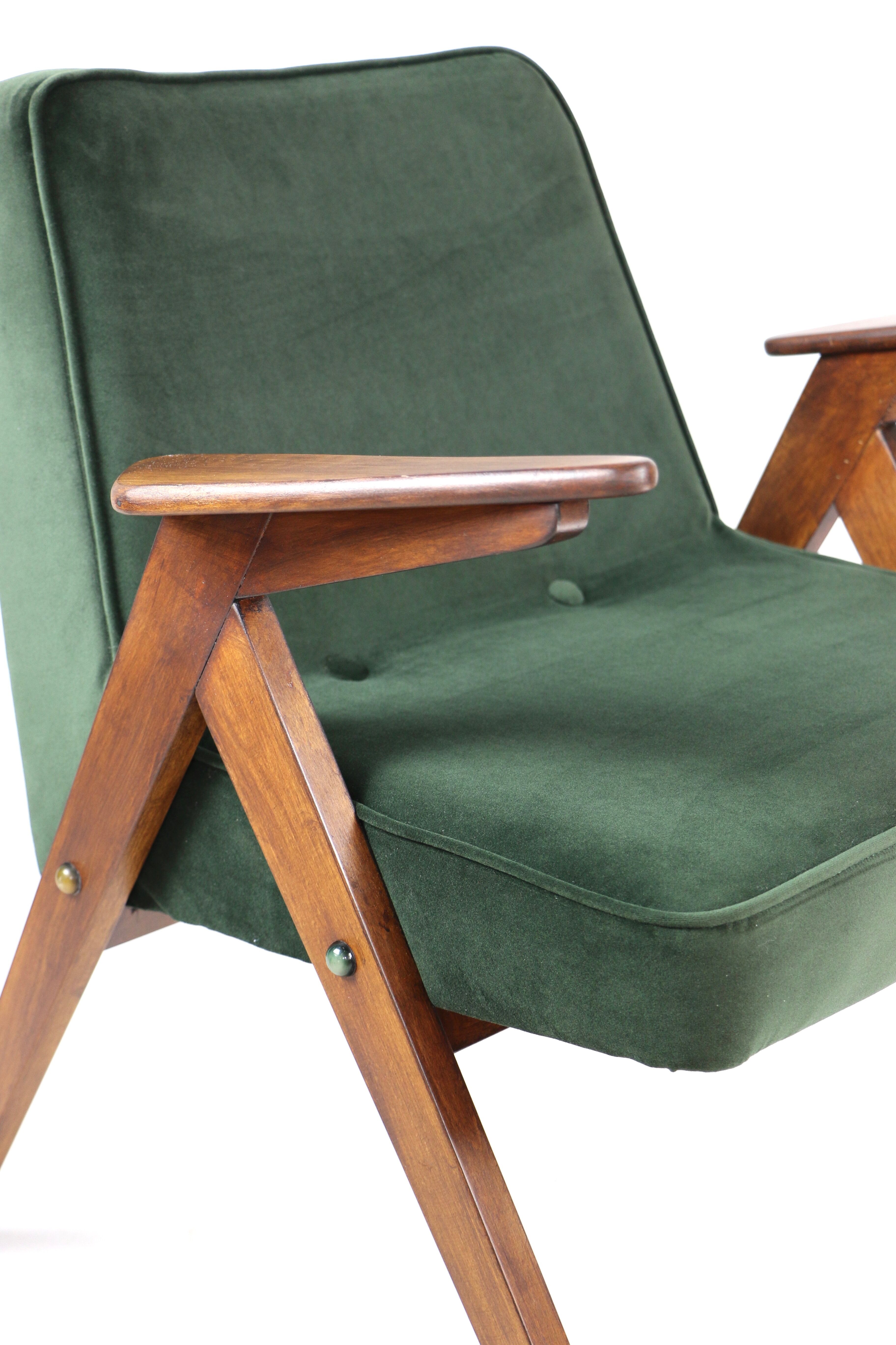Green Olive Bunny Armchair by Józef Chierowski, 1970s