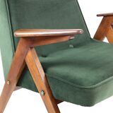 Green Olive Bunny Armchair by Józef Chierowski, 1970s