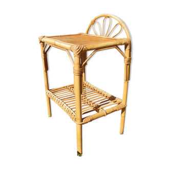 Vintage rattan bedside table