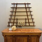 Turned wood bar wall shelf