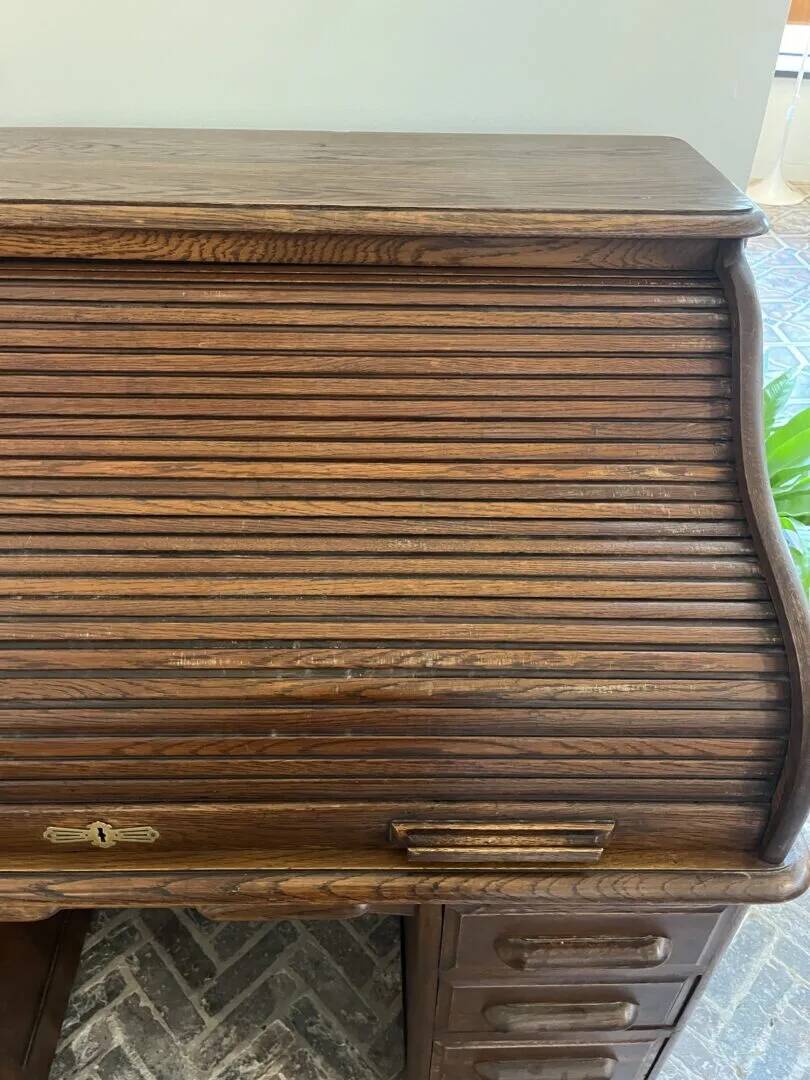 Antique directors oak roll top desk