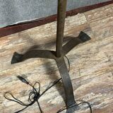 Feudal style lamp post candle holder in cast iron from the 19th century