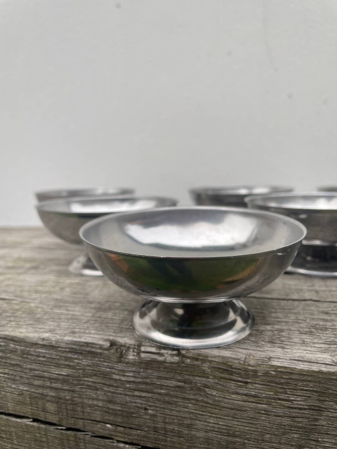 12 stainless steel cups 1970