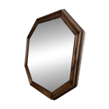 Antique octagonal wooden mirror