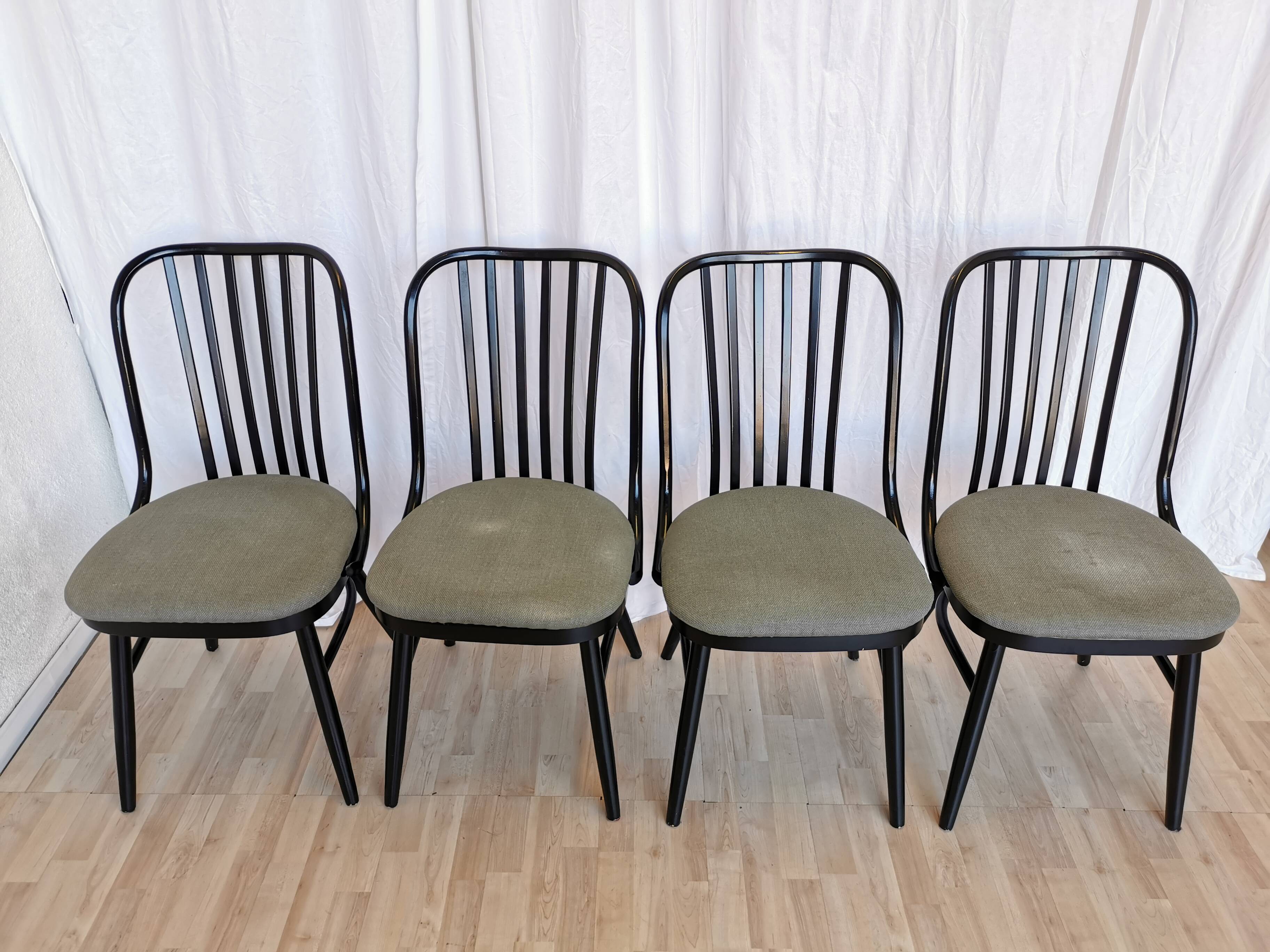 Vintage Bentwood Dining Chairs - Set of 4 Ligna Style - 1980s Yugoslavia