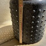 Vintage perforated enamelled sheet metal planter, 50s design