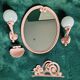 Pink Cast Iron Bathroom Set