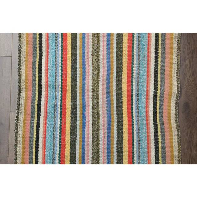 1970s vintage Turkish Oushak handmade wool cotton orange runner rug 79x237