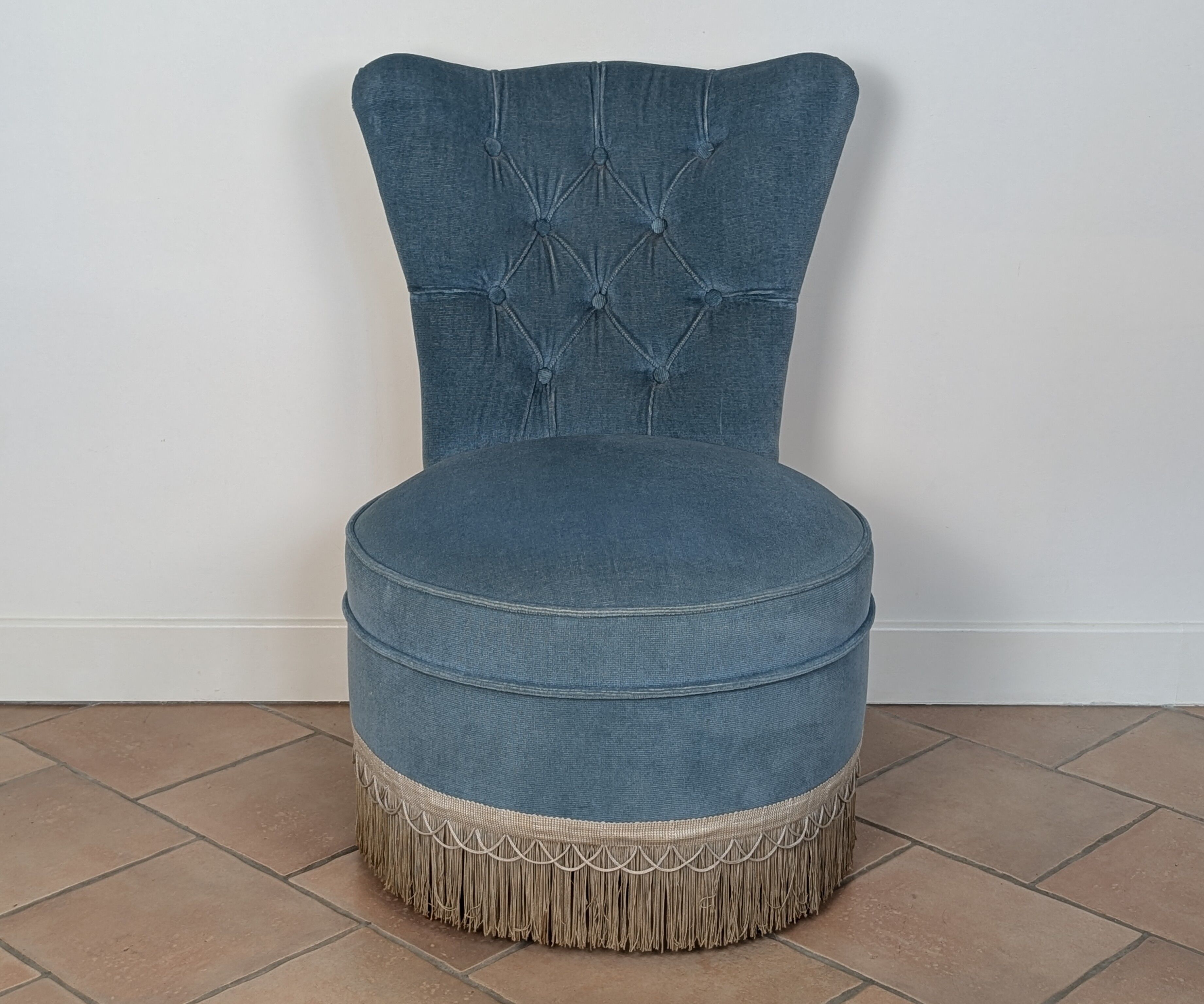 Fauteuil crapaud en velours