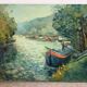 Banks of the Seine at Bougival, oil on canvas signed