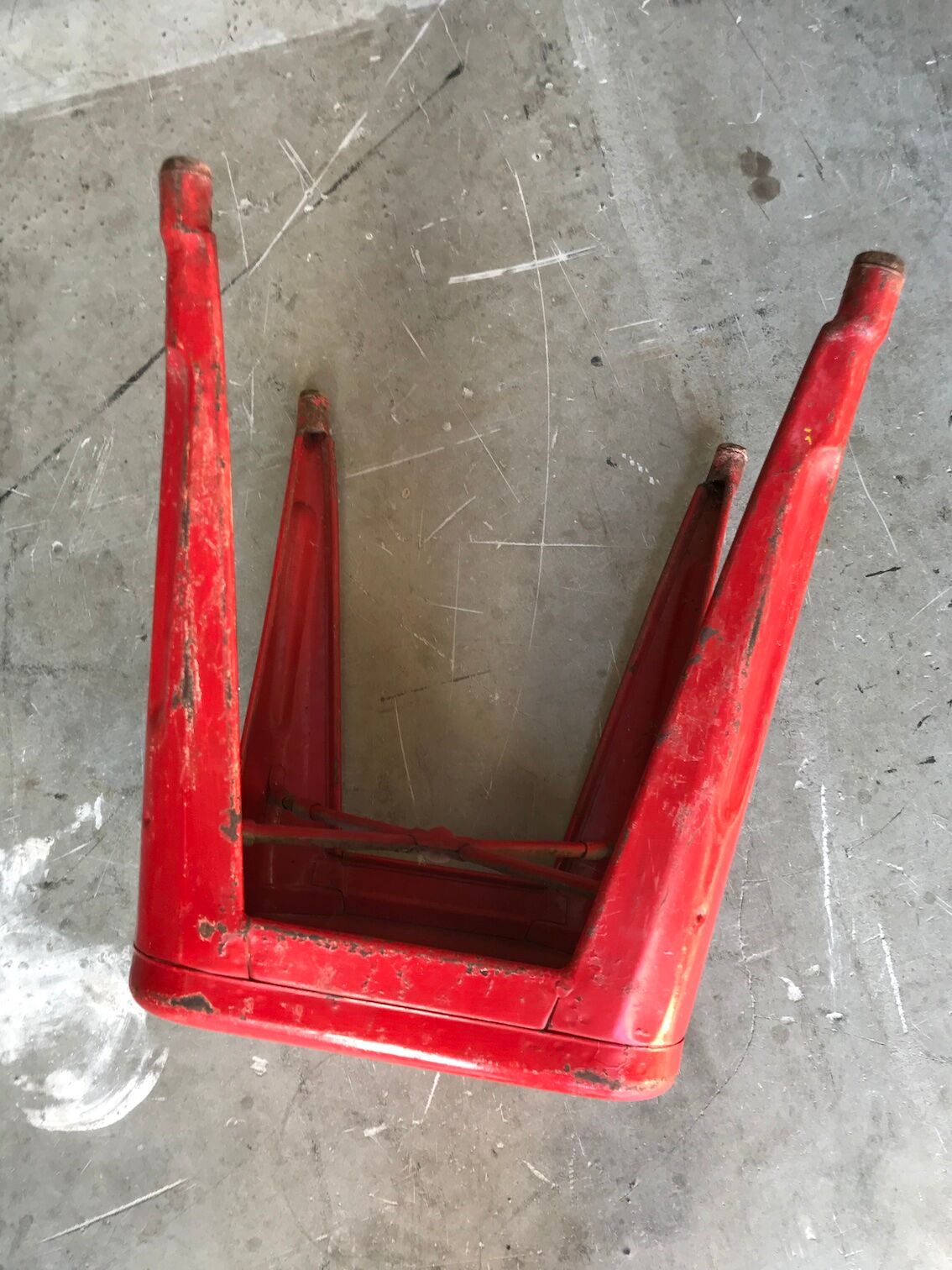 Tolix red metal industrial tab