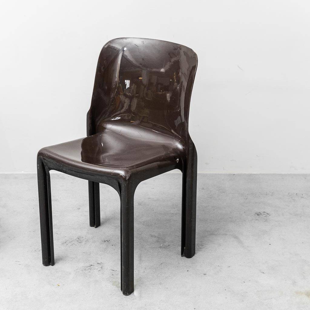 Pair of Selene chairs by Vico Magistretti for Artemide – iconic 1960s plastic design