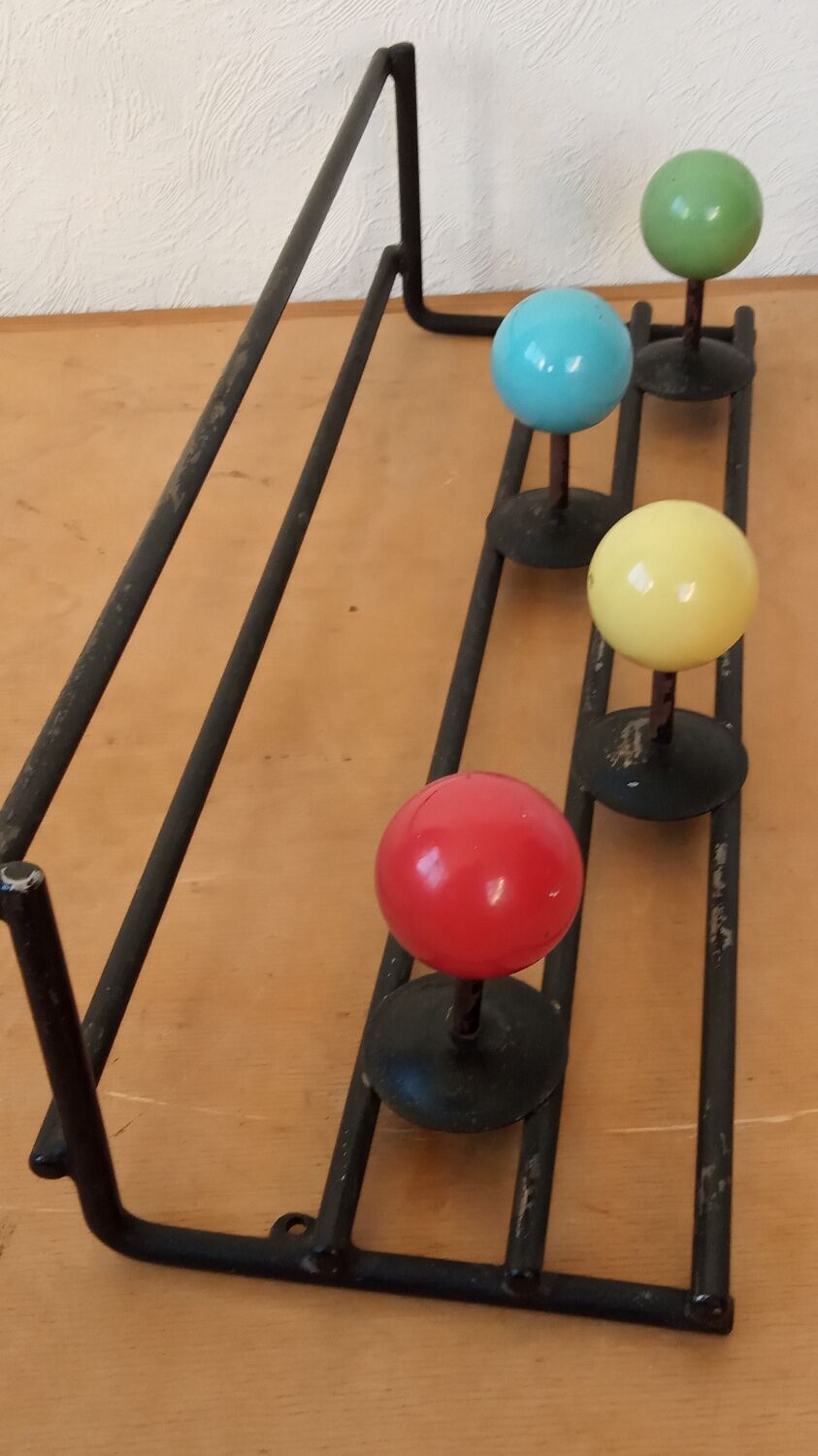 50s coat rack with multicolored balls