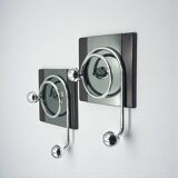 Paire de patères Space Age italiennes avec miroir Goffredo Reggiani des années.