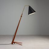 Lampe sur pied Nigel Walters en noir et teck, Hagoort, Pays-Bas, 1958