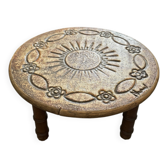 Table basse en Céramique style Capron - signée François Chaty 1960's