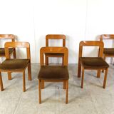 Vintage brutalist dining chairs, set of 6 - 1970s