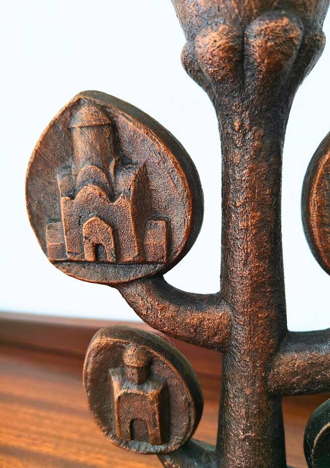 Mid-century bronze candlestick Golden Ring from Russia