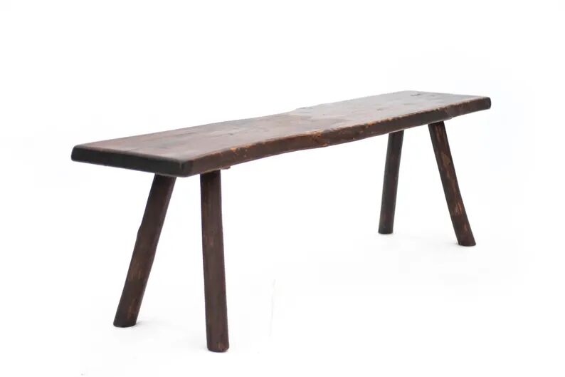 Banc bois brutaliste vintage, banc de ferme, hall d'entrée, décoration intérieur