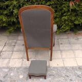 Fauteuil Voltaire et repose pieds