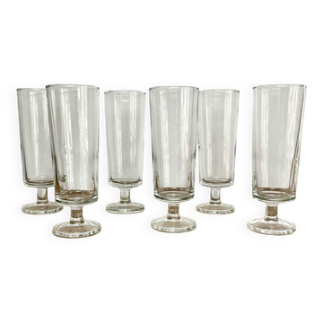 6 vintage Luminarc flutes