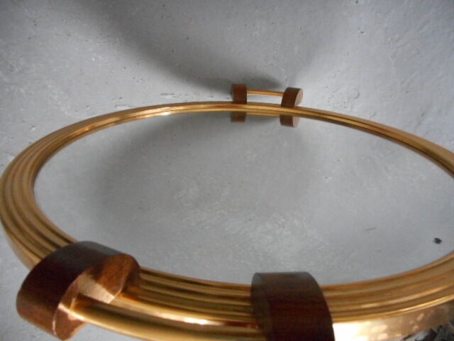 Wood and brass mirror tray 1940'