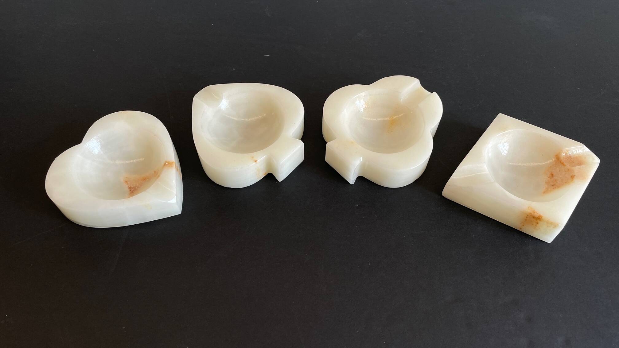 Vintage playing cards onyx ashtrays