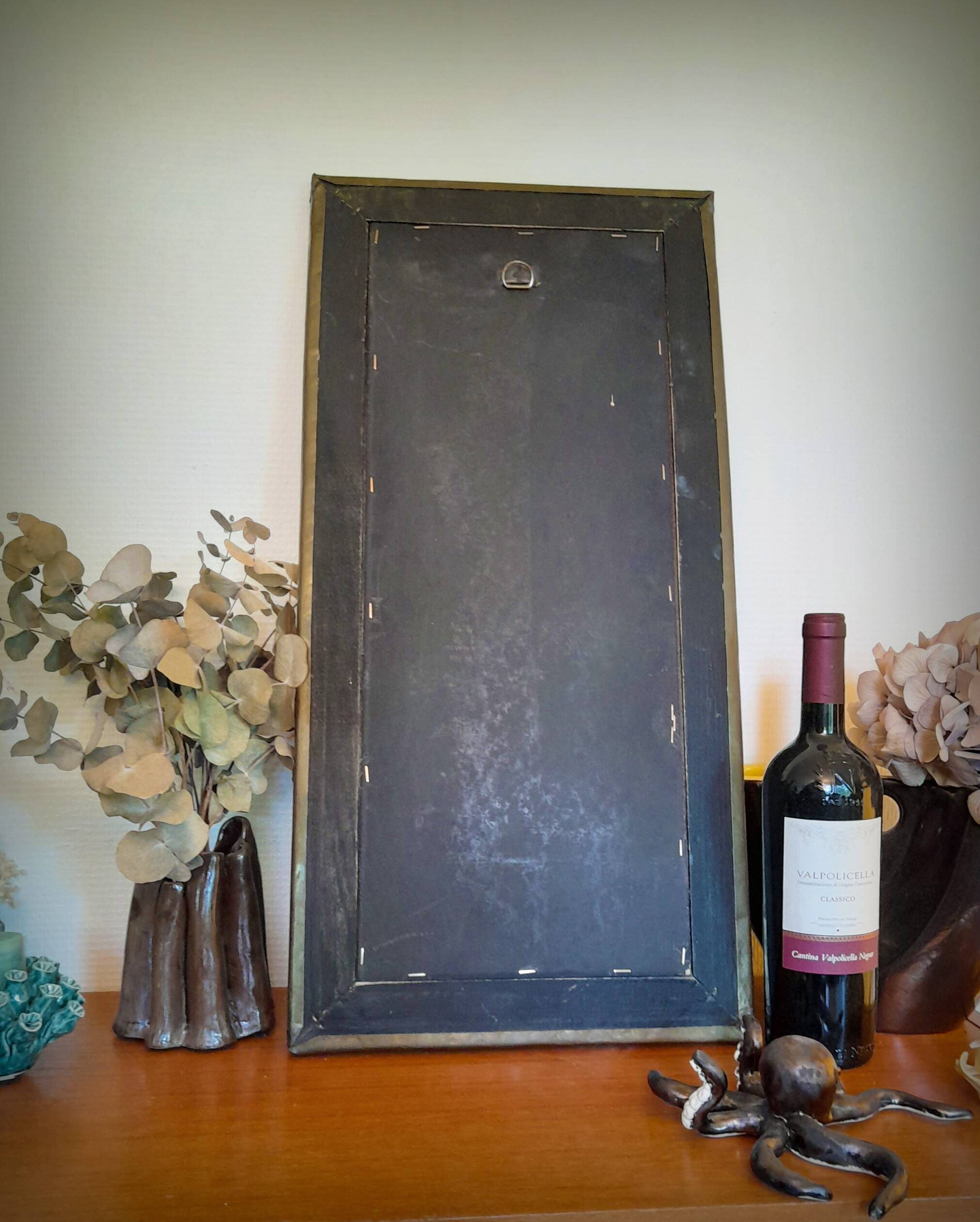 Brutalist brass mirror by Jean Goardere, France, 1970s