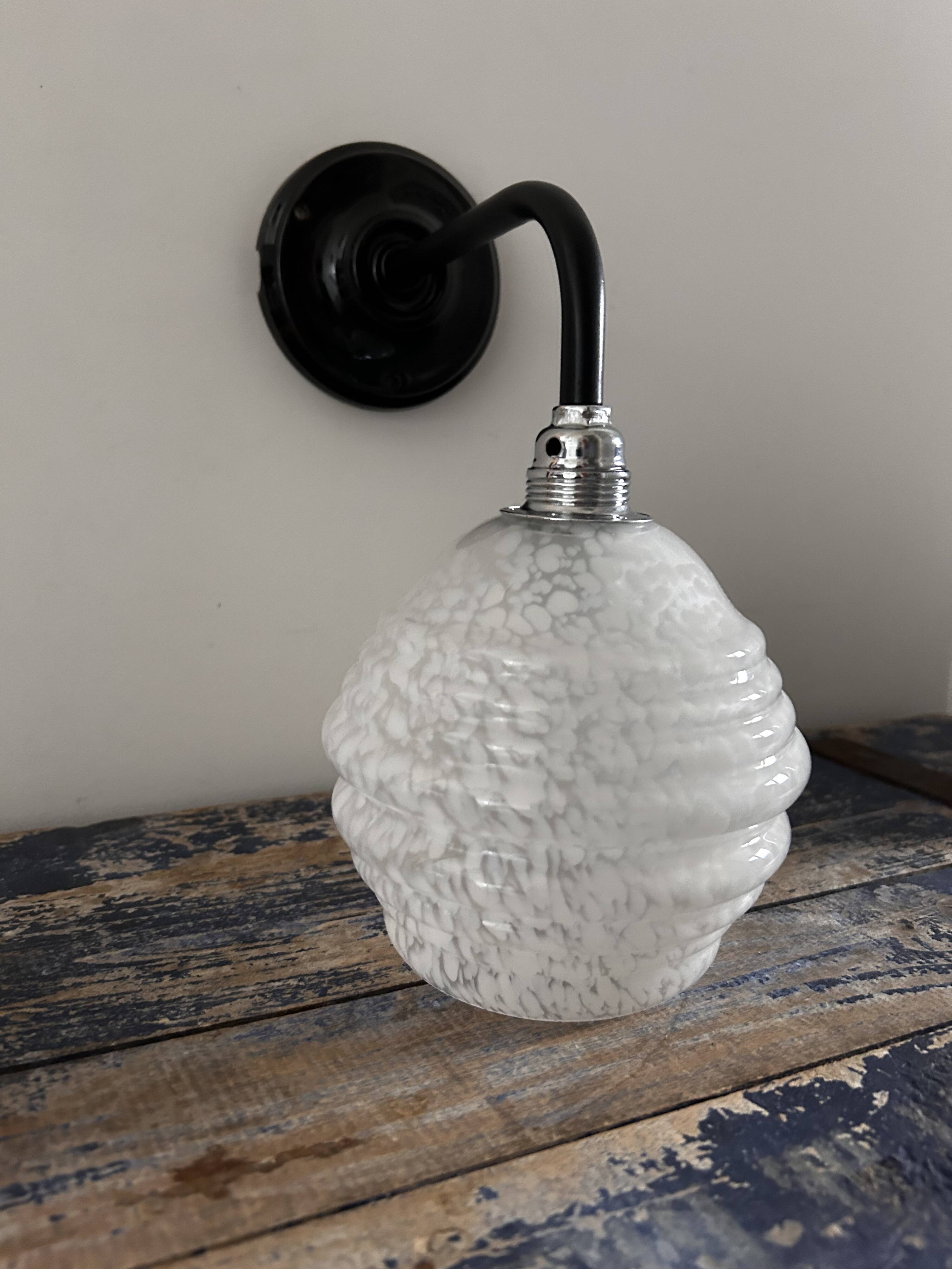 Vichy Art Deco glass wall light