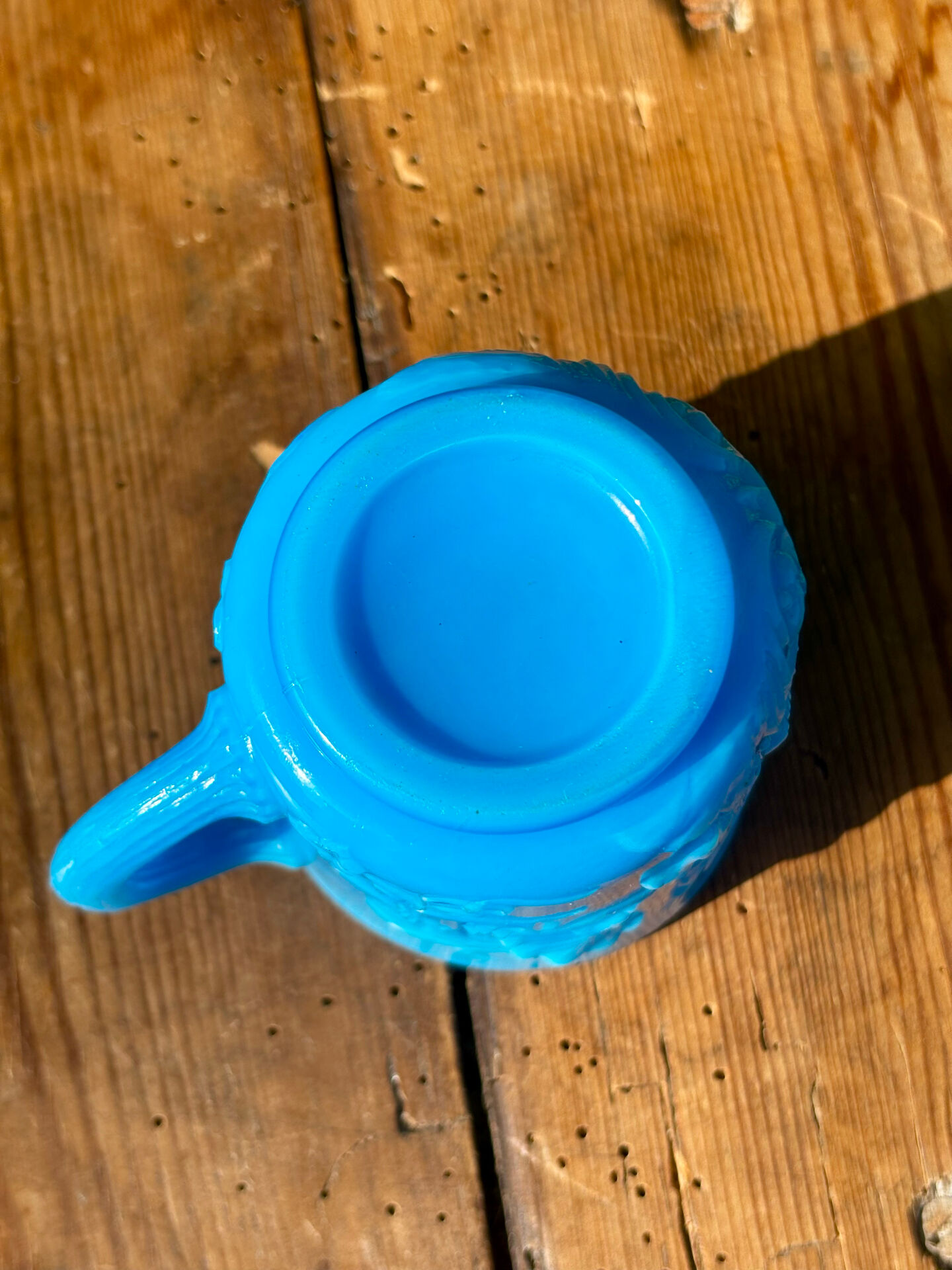 Vintage beautiful turquoise blue opaline coffee cup
