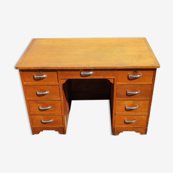 Vintage desk with double oak boxes