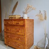 Commode en rotin vintage