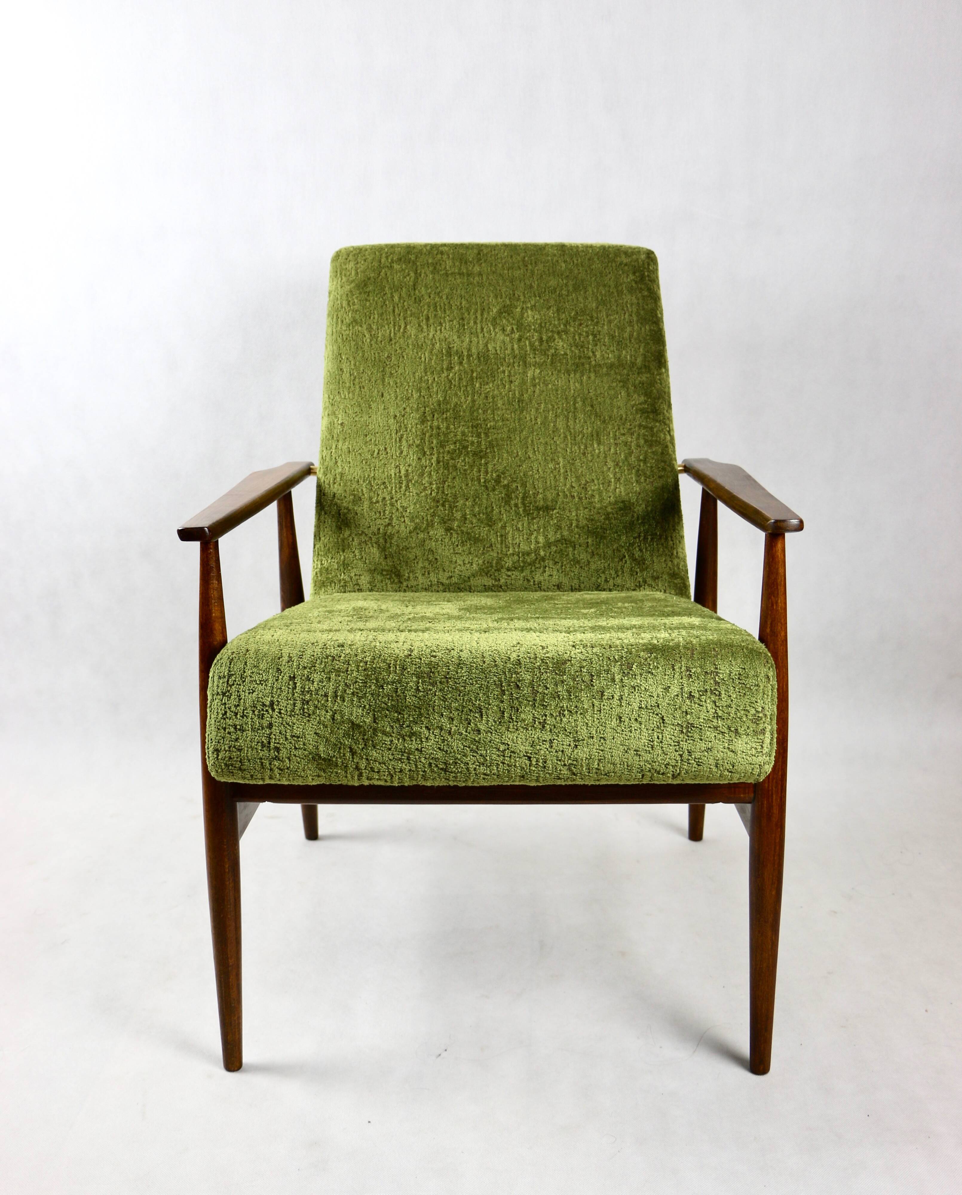 Vintage Green Olive Fox Easy Chair, 1970s