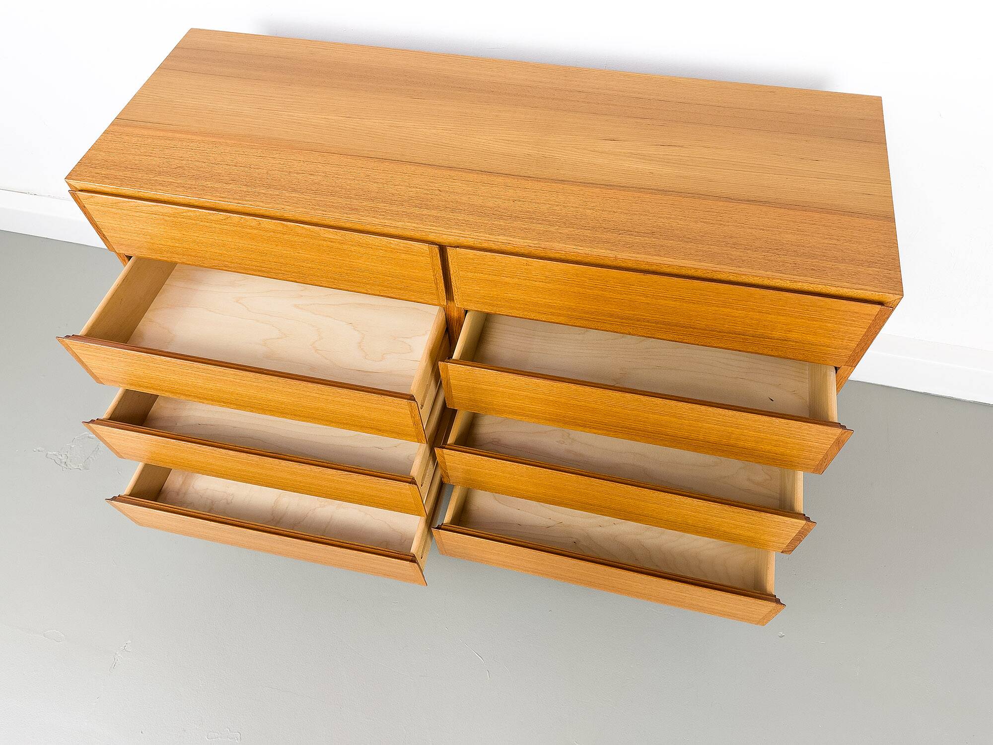 Commode danoise à 8 tiroirs en teck d'Omann Jun, 1970
