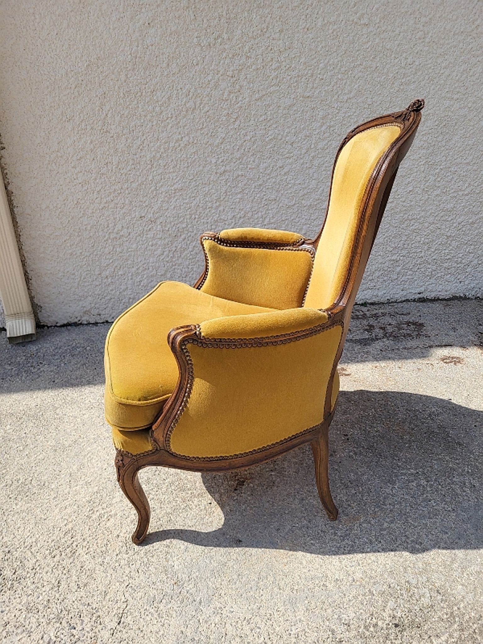 Armchair louis xv mustard walnut of the xix th century n°17