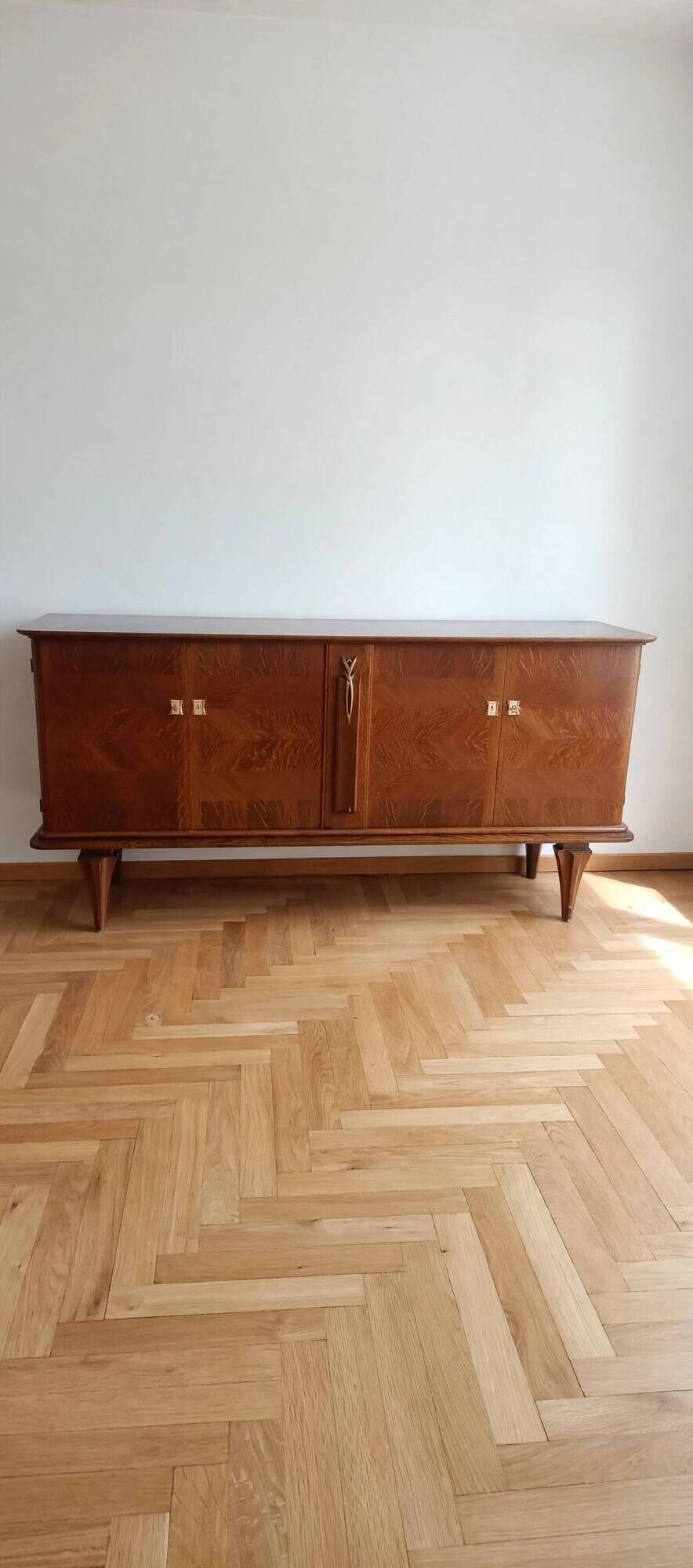 Enfilade Art Deco buffet with diamond point in oak - 1930s-1950s - 3