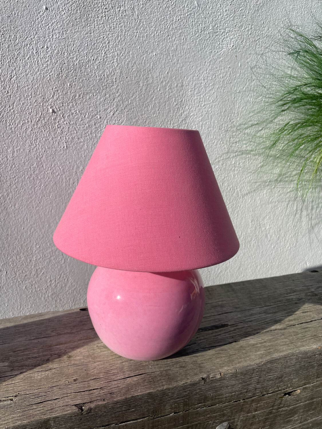 1970s pink ceramic lamp