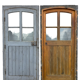 Old fir door, with frame