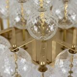 Chandelier in blown glass and gilded brass. 1970s. LS59391508H