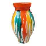 1960s multicolored glazed ceramic vase