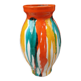 1960s multicolored glazed ceramic vase