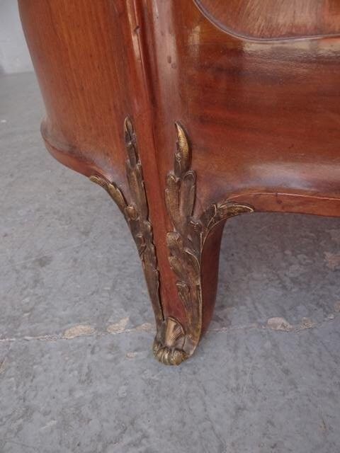 Golden bronze Louis XVI style mahogany bed