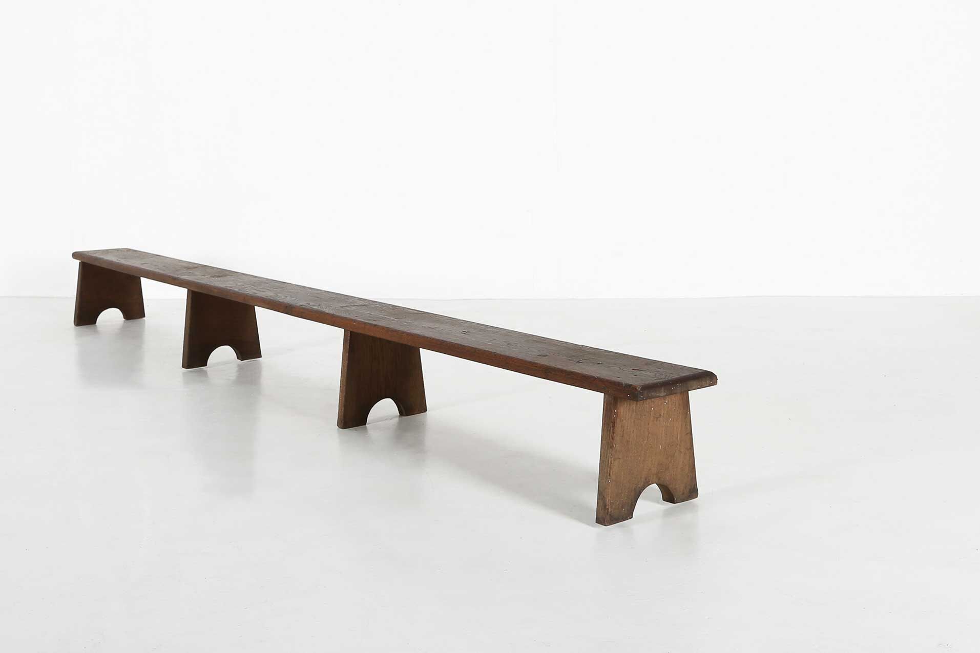 Banc en bois industriel Ca.1920