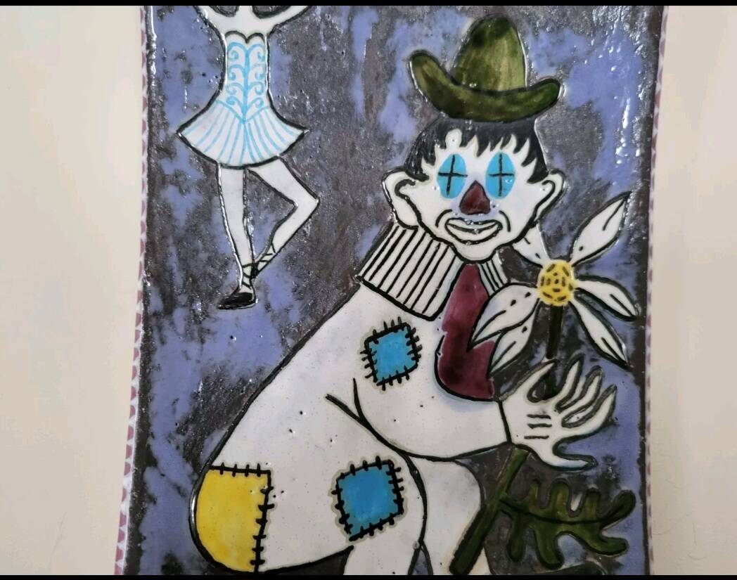 Ceramic catchall by Mari Simmulson for Upsala-Ekeby "The Clown and the Dancer"