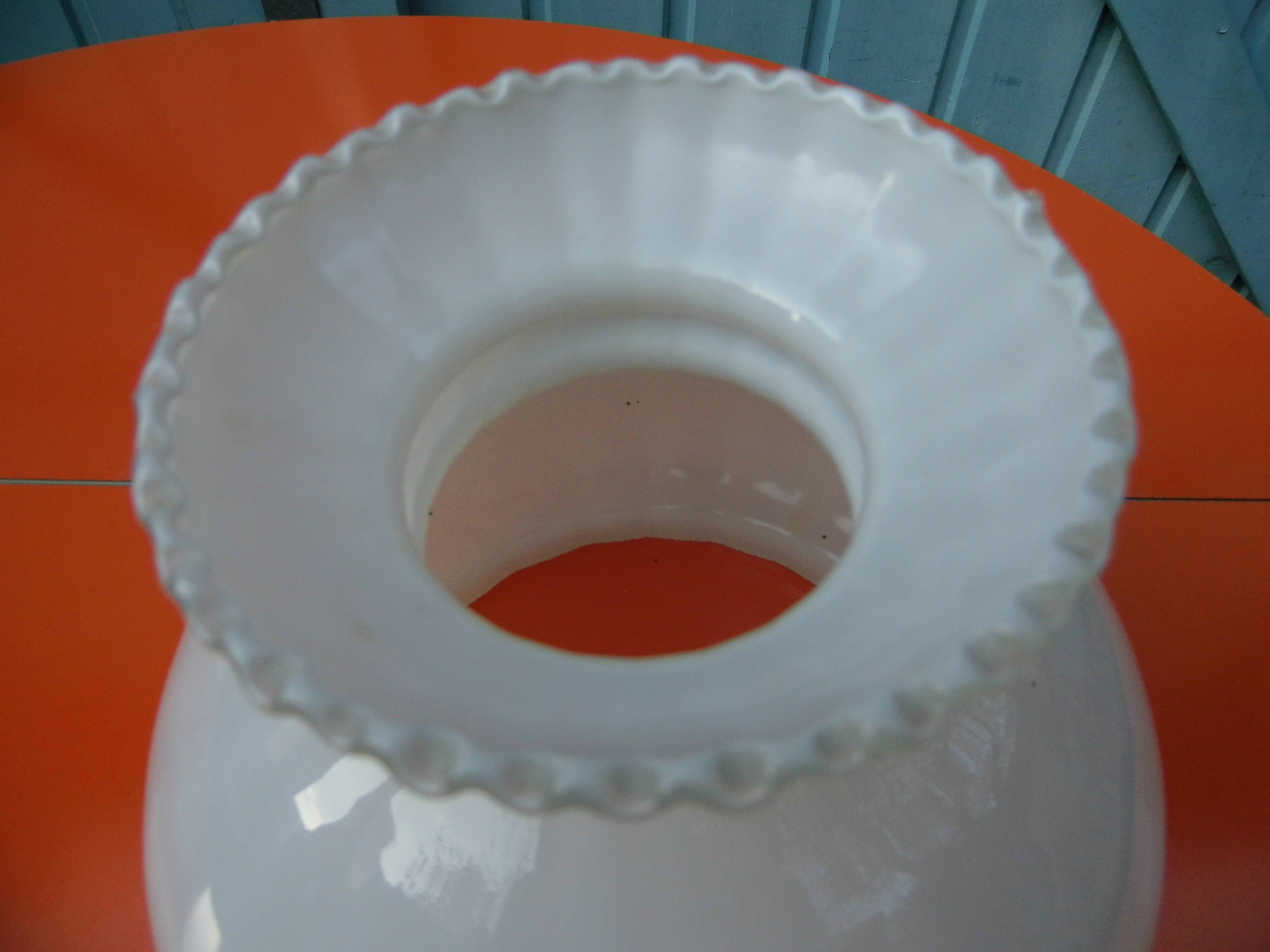 Suspension, white opaline globe, early XX th century