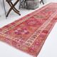 3x12 Vintage Pink & Red Turkish Runner Rug, Super Soft Rug, 86x378Cm