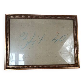 Old frame with channels foliage 39x28 cm wood original gilding stucco +glass SB172