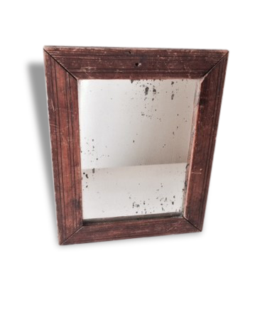 Small pitch pine frame mirror