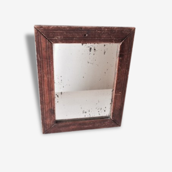 Small pitch pine frame mirror